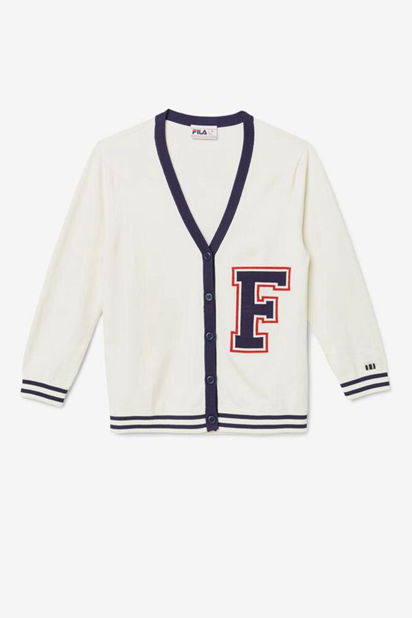 Fila Mikiny Damske Biele / Námornícka Modrá - Delfina Cardigan Vypredaj - Slovakia 35216-RPKY